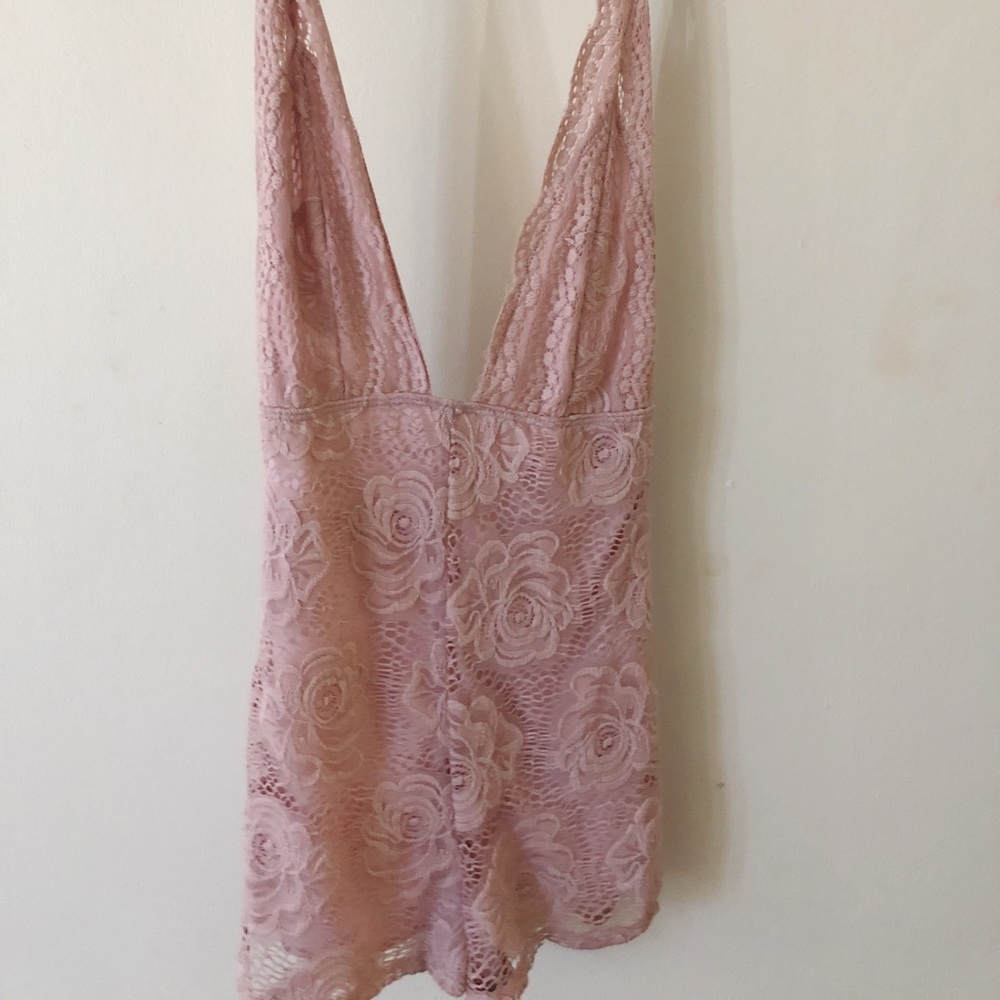 Pink lace jumpsuit